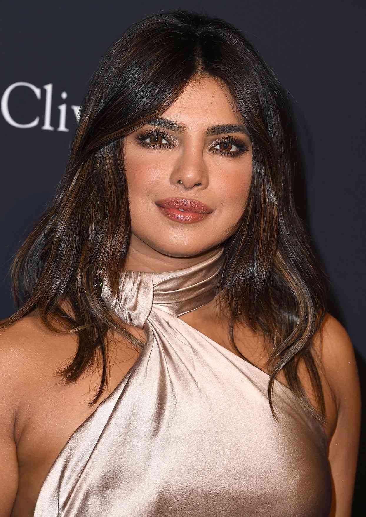 priyanka chopra jonas with sun-kissed balayage hair