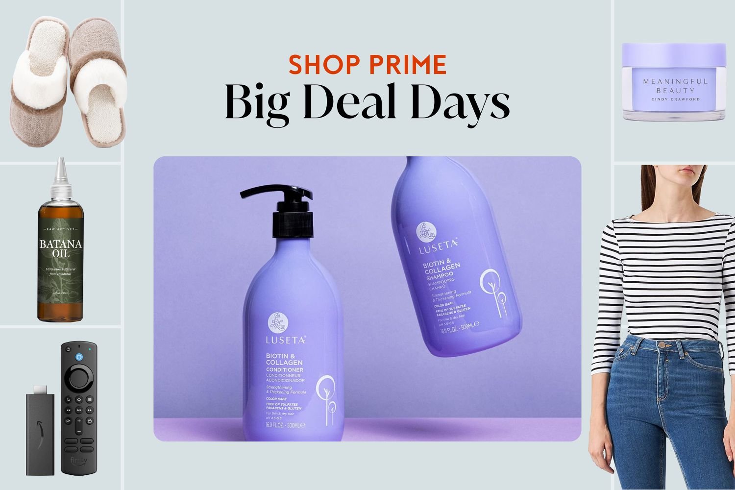 Amazon slippers, Cindy Thomas Crawford beauty, Amazon firestick, Batana oil and boatneck striped top