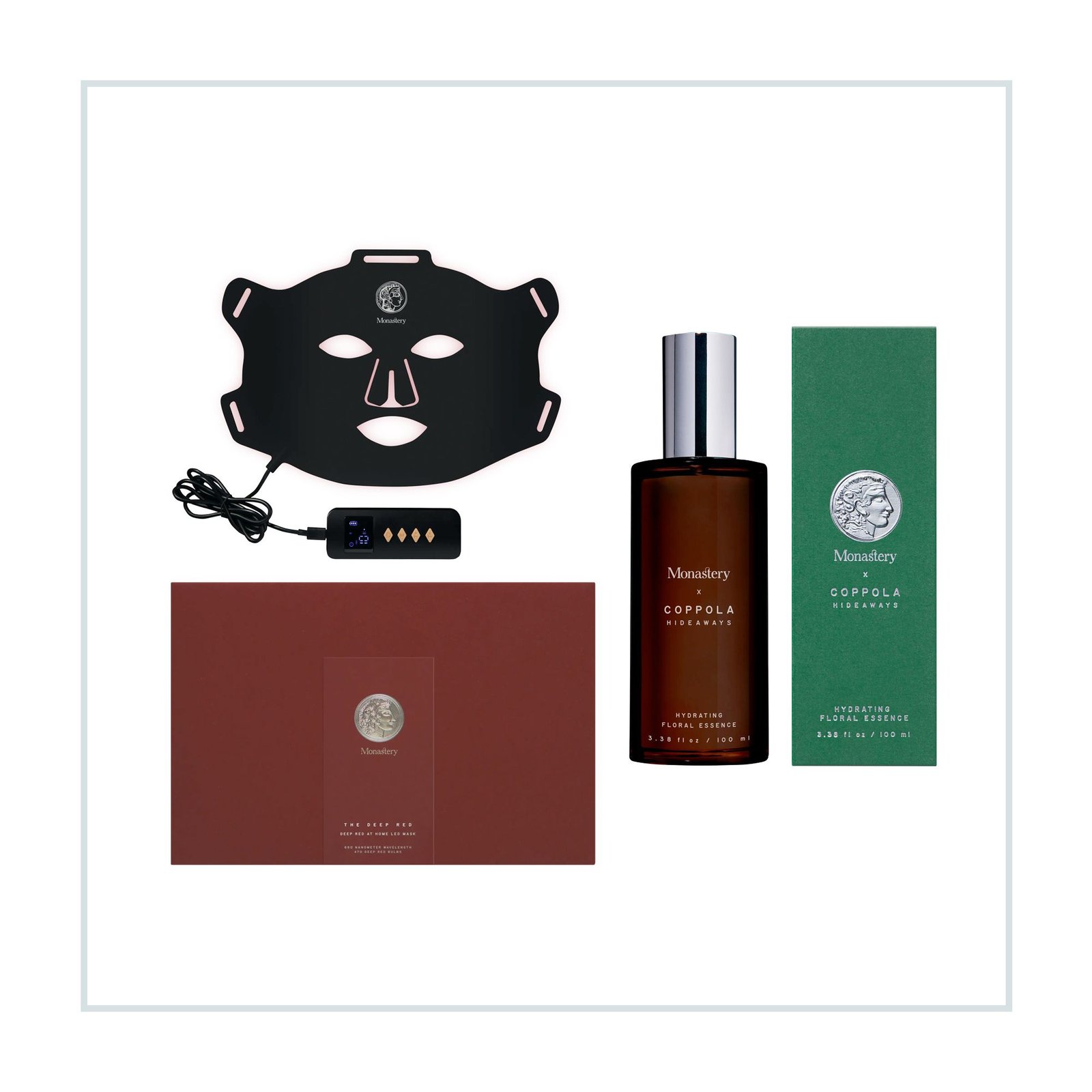 Monastery human face visible radiation device and floral Essence