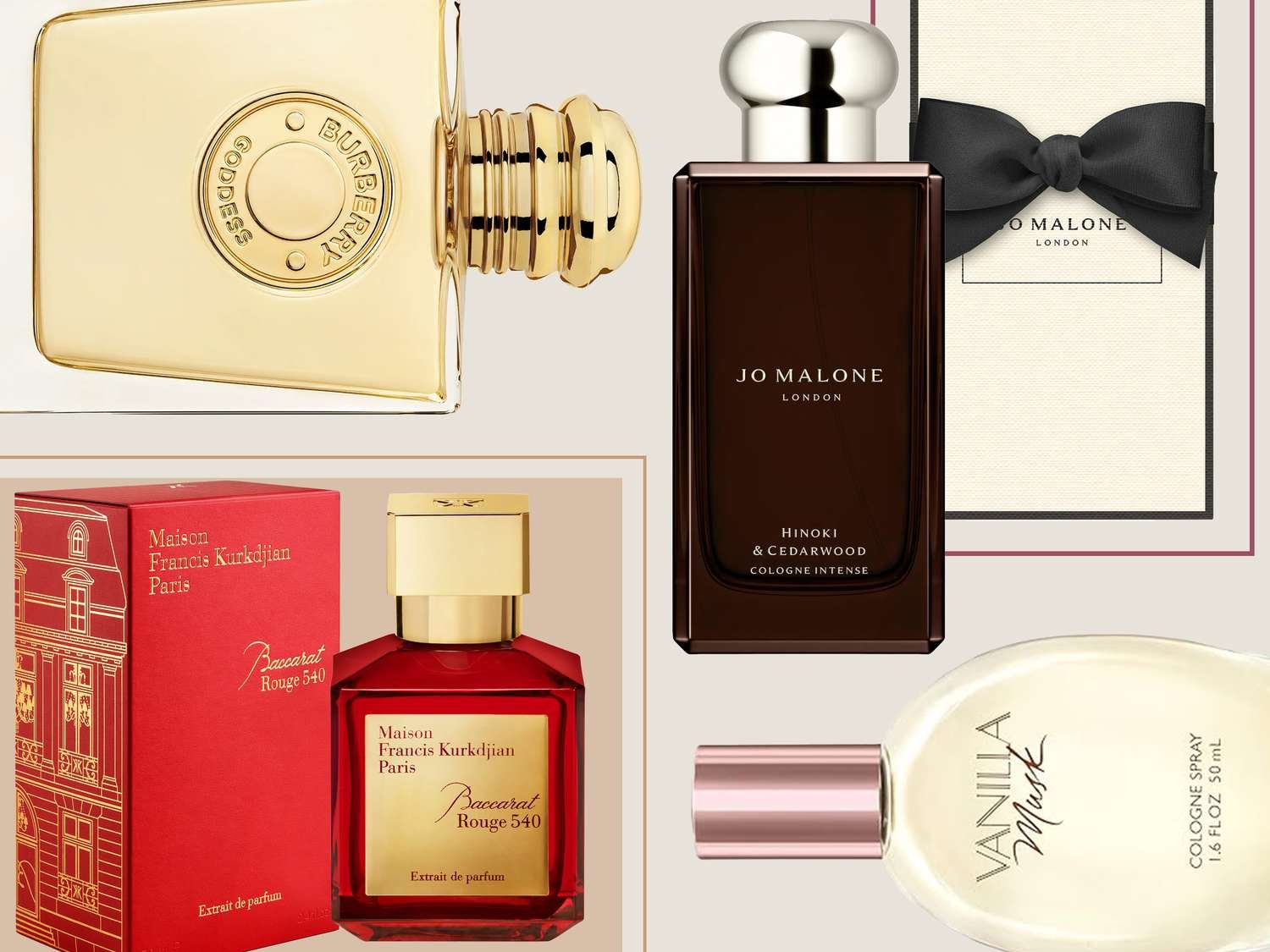 maison francis kurkdjian perfume, vanilla musk, jo malone, burberry perfume