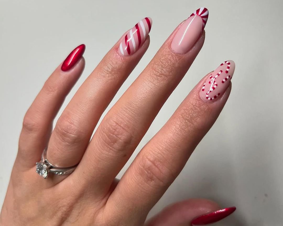 Candycane manicure