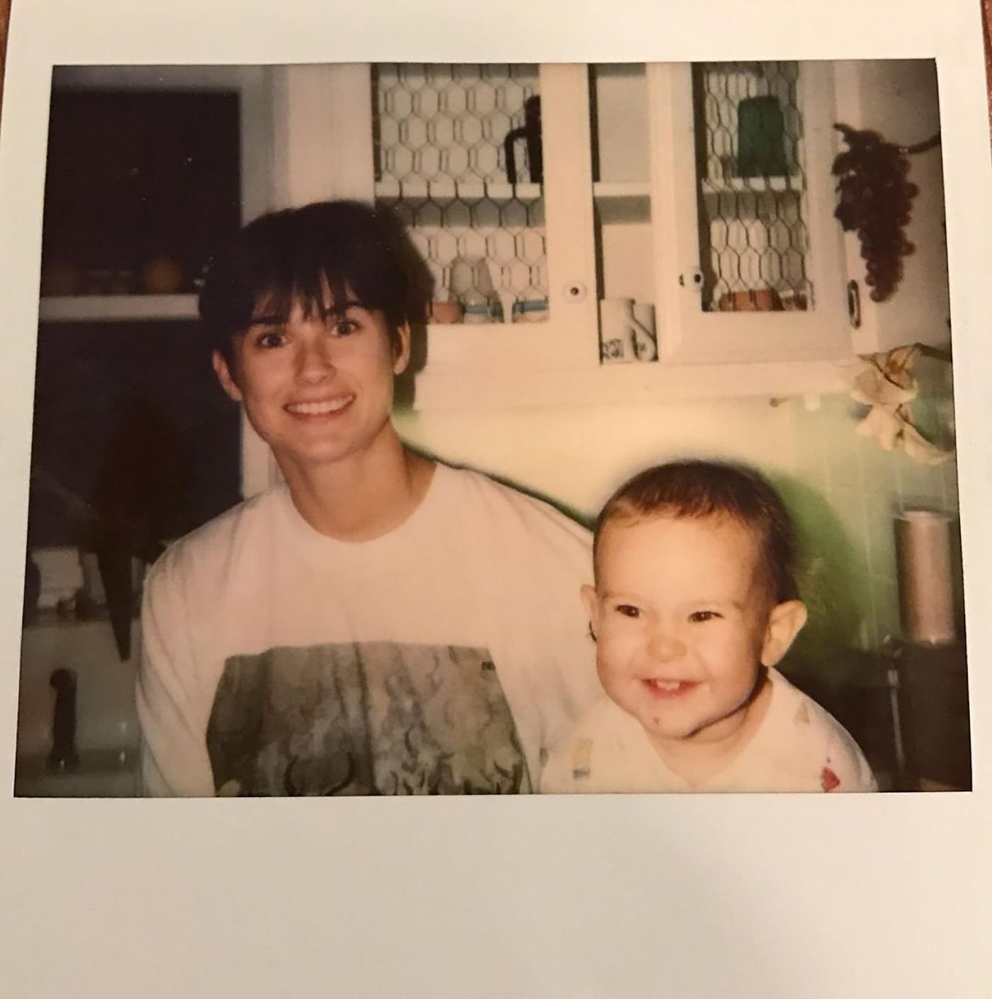Demi Moore short hair Smiling Rumer Willis baby atavist Photo