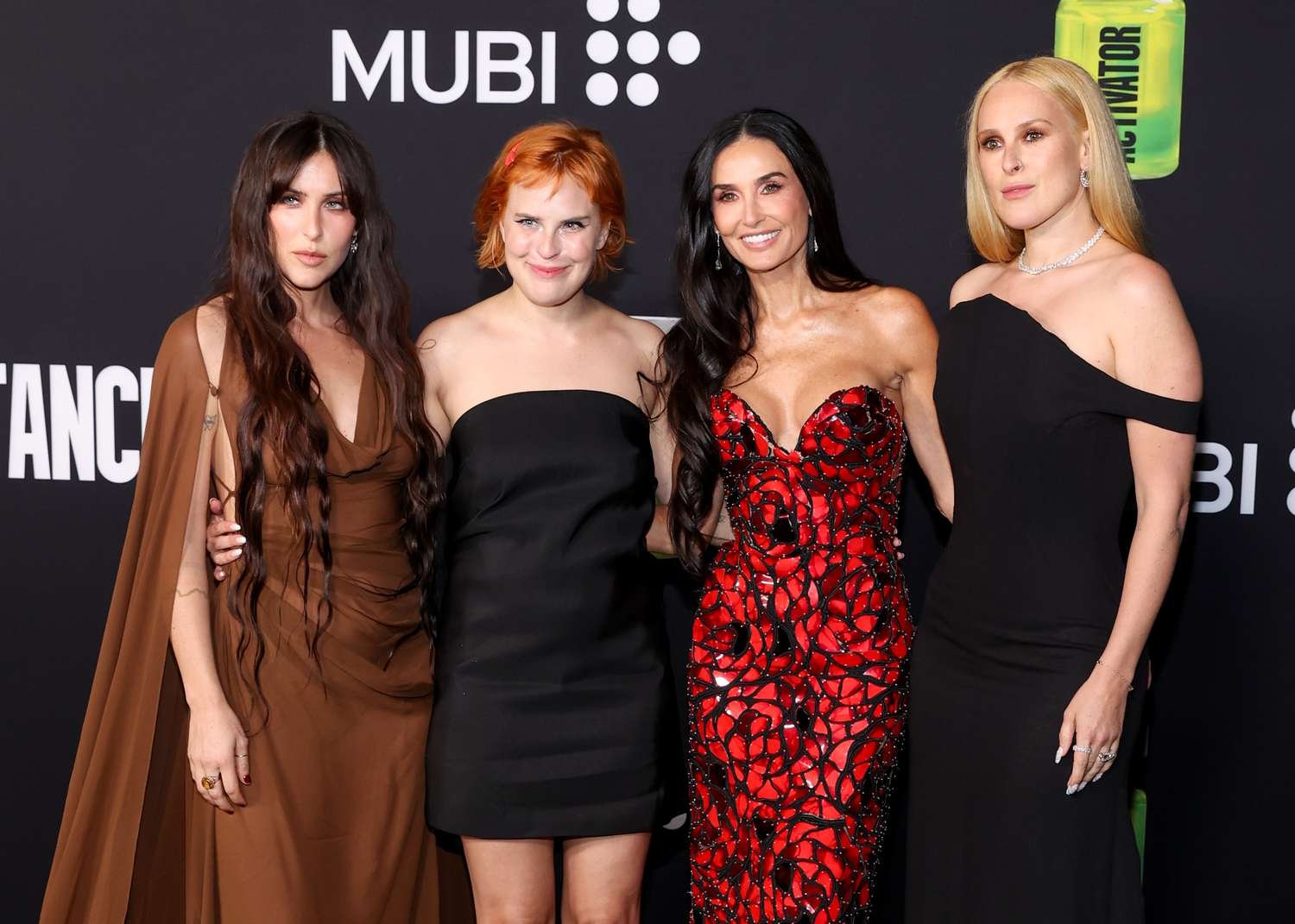 Scout LaRue Willis, Tallulah Willis, Demi Moore, and Rumer Willis atomic number 85 Los Angeles premiere of 'The Substance' Sep 16, 2024