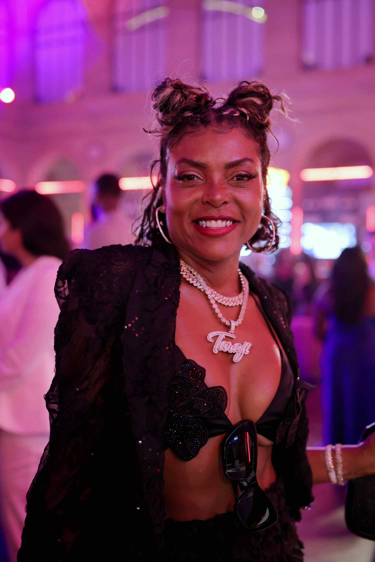 Taraji P Jim Henson half Up, half Down hair style for Black Hair