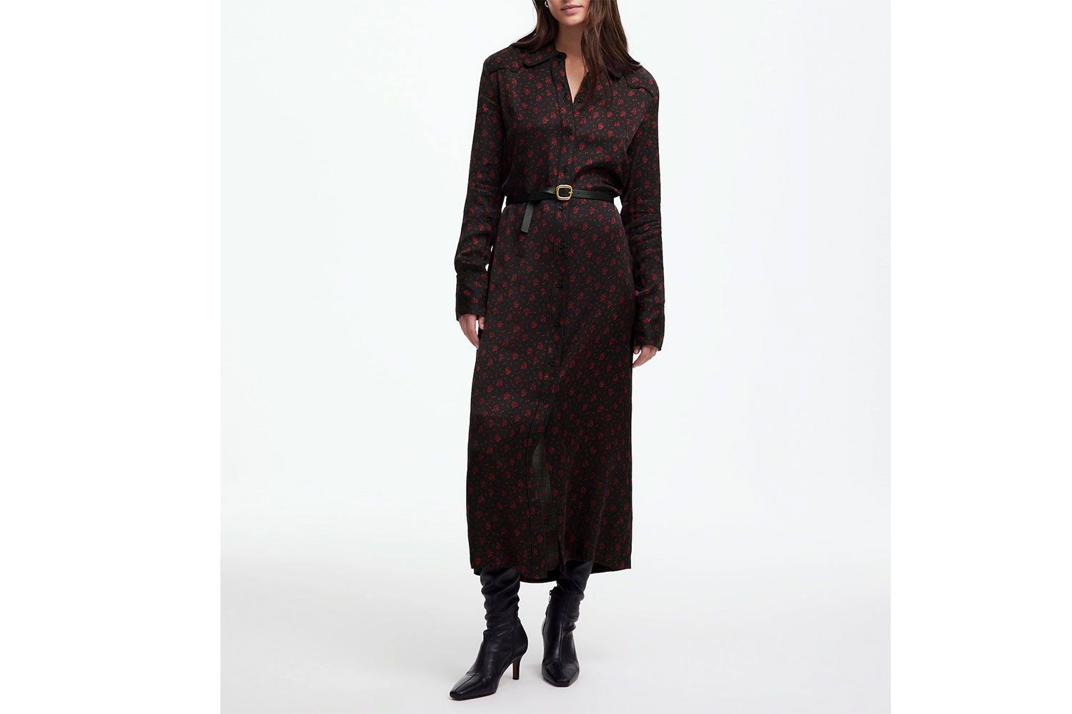 button front Midi shirtdress