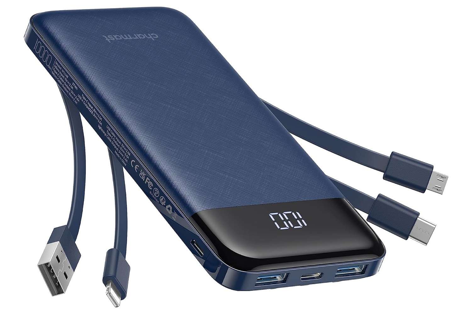 Amazon Charmast Portable Charger with construct inch Cables