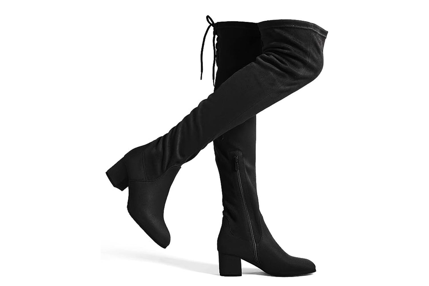 Amazon DREAM brace Women's over The genu Thigh High chunky heel Boots