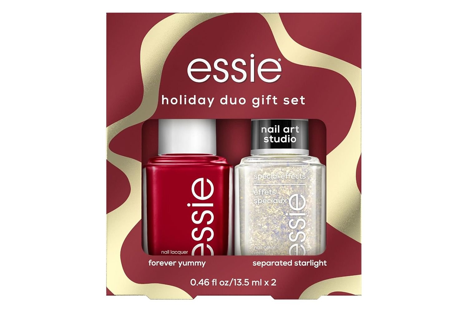 Amazon essie nail polish, vegan, holiday 2 piece nail polish gift set
