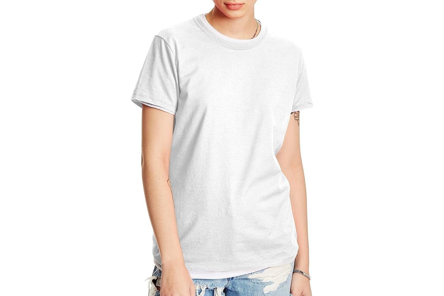 Amazon Hanes Women's Perfect-T Short-Sleeve T-Shirt, Womenâs Crewneck T-Shirt