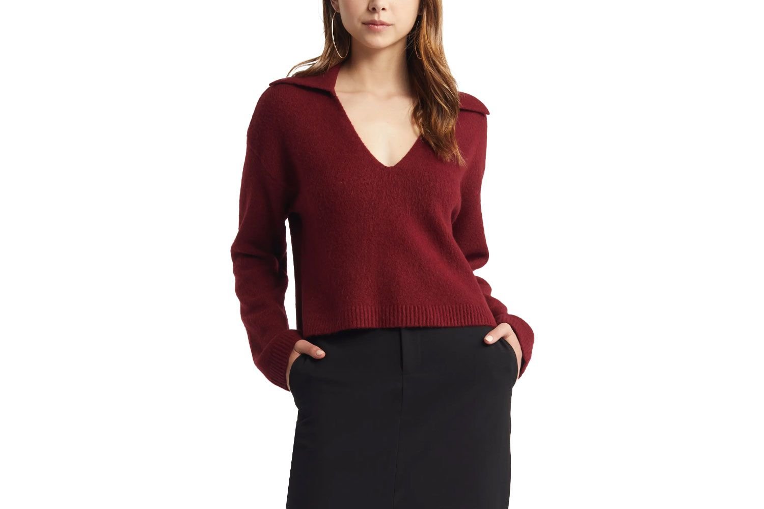 Johnny neckband Boxy Crop Sweater