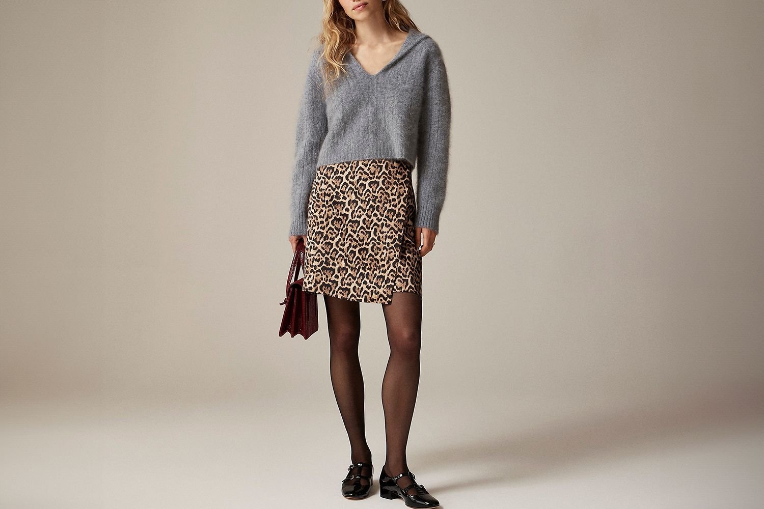 j crew print wrapper skirt