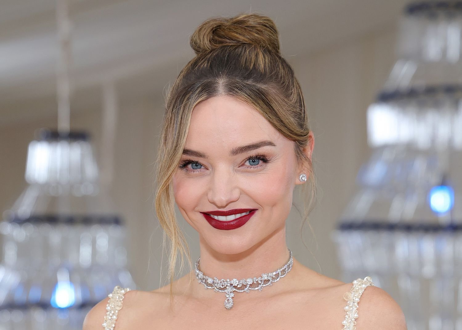 Miranda Kerr wearing blush.