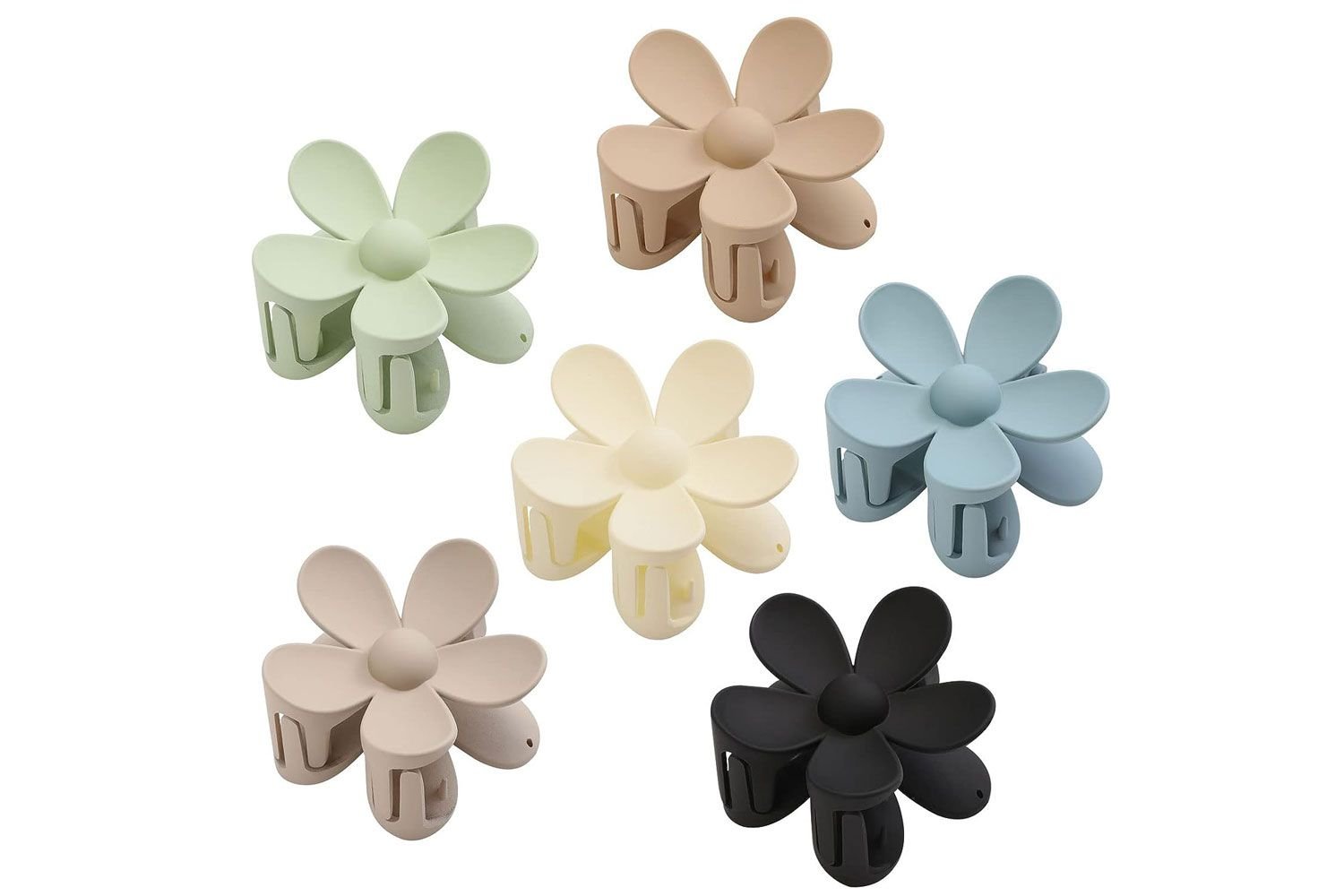 Amazon Hair claw Clips, 6PCS Matte Flower hair Clips, large Claw clip For Women