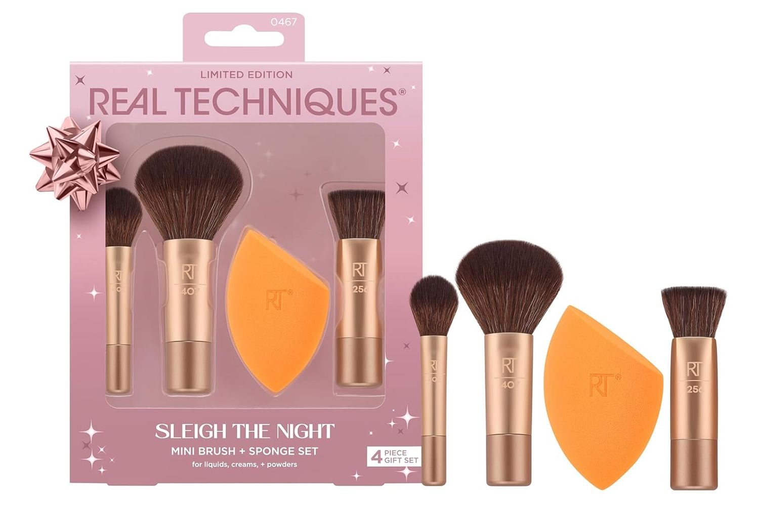 Amazon real number Techniques sleigh The dark Mini Brush + Sponge quartet Piece Holiday Gift Set