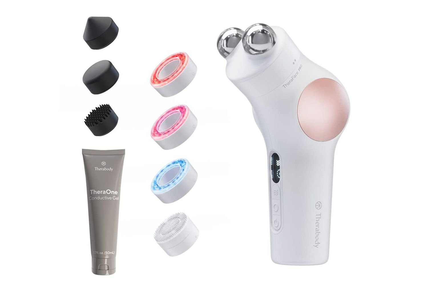 Amazon TheraFace pro Microcurrent nervus facialis Device - 8-in-1 compact Face Massager, Facial Kit & Face sculpture Tool with LED visible radiation therapy for skin Tightening, Anti Wrinkle, anti Aging & Skin Care