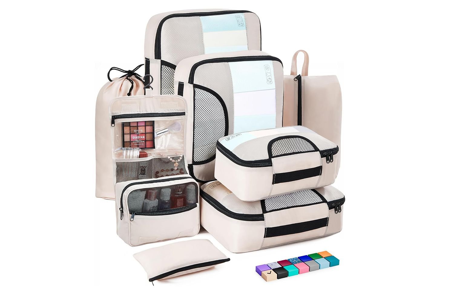 Veken 8 set packing material Cubes for Suitcases, baggage organizer bag Set for Carry on, Travel